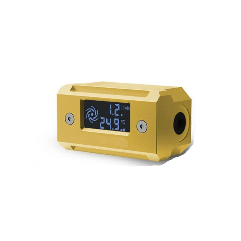 Syscooling water cooling tempreture monitor flow meter LED screen digital display G1/4 thread real time flow meter metal case