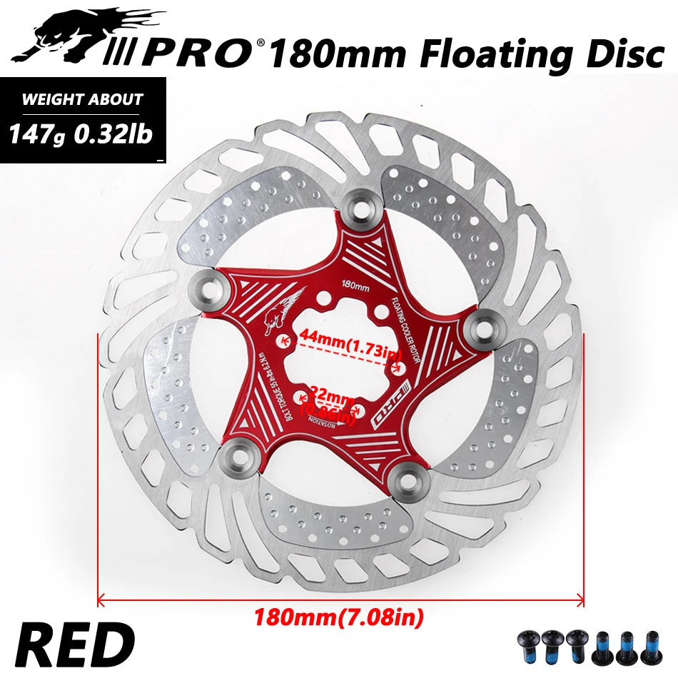 IIIPRO 6-Bolt Brake Disc 160mm/180mm/203mm Brake Disc Rotor Floating Cooling Heat Dissipation DH 6 Inch MTB/Road Bike
