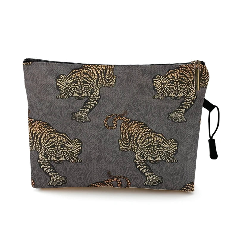 Cosmetic Bag Case Women Makeup Bag Fashion Leopard Print Zebra Striped Teenager Girls Ladies Cosmetics Make Up Pouches Organizer