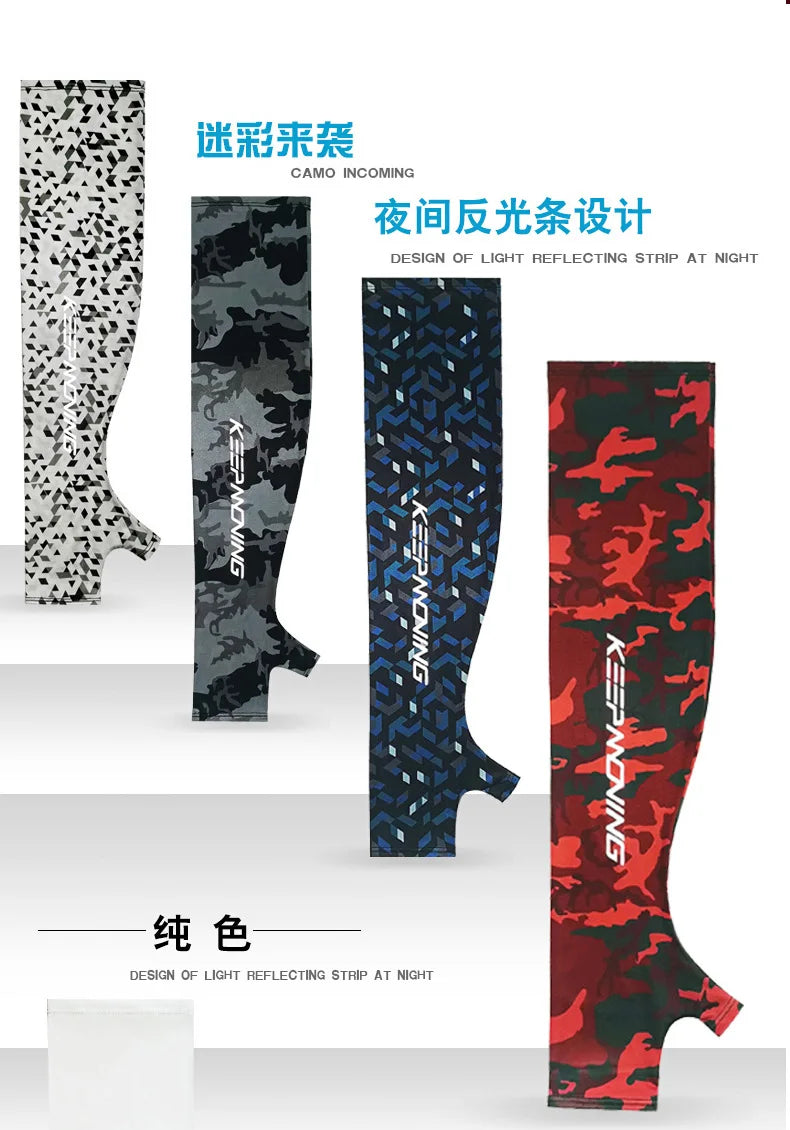 Spring Summer Sleeves Cycling Cuff for Men Sports Outdoor Camouflage Cool Glove Women Arm Sleeves Sun Protection Ice Silk Warmer