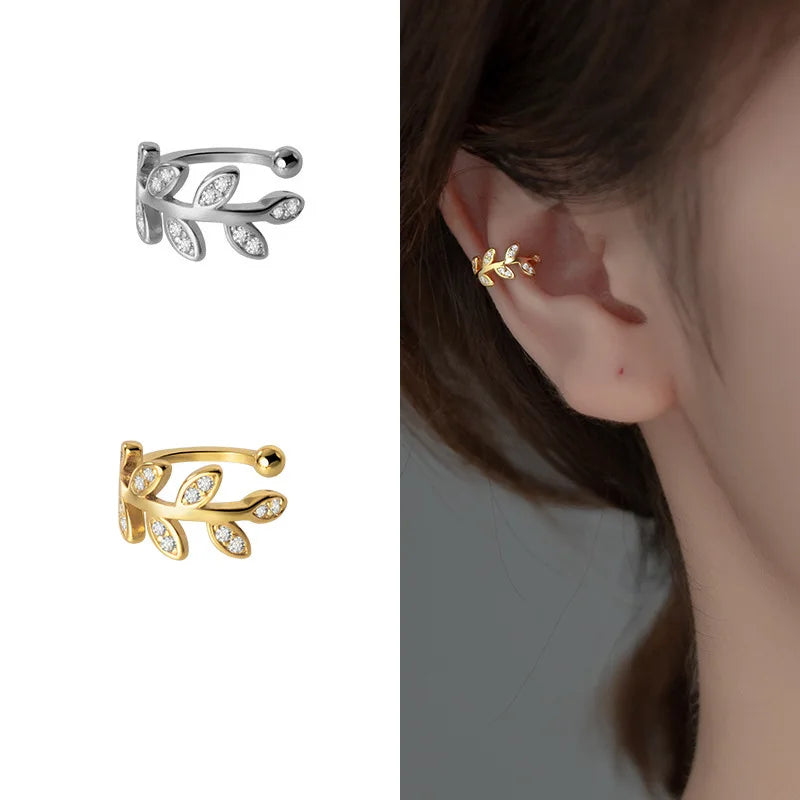 TrustDavis 1 Pcs 925 Sterling Silver European and American Clip on Earrings For Women Without Piercing Earrings Jewelry DA250