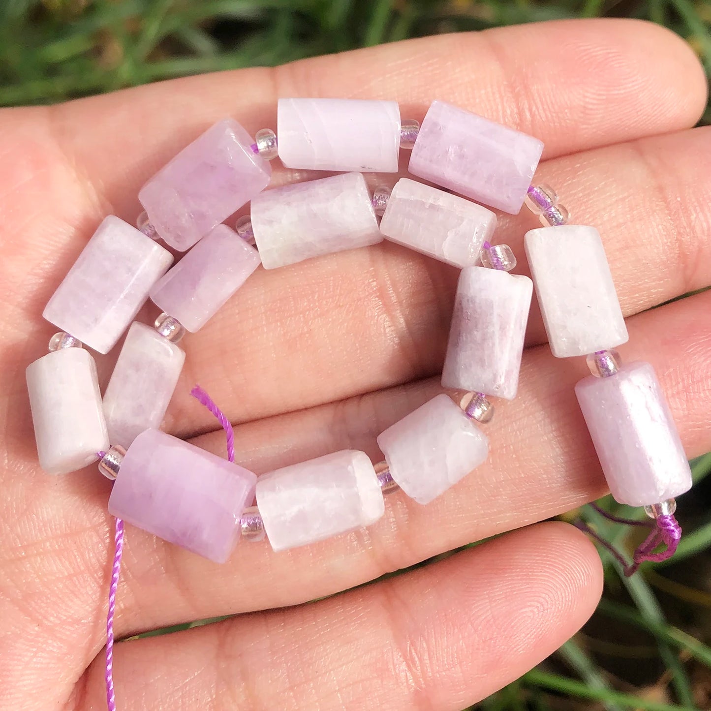 Natural Stone Bead Black Tourmaline Cylinder Shape Loose Spacer Beads for Jewelry Making DIY Bracelet Necklace Accessories 7.5''