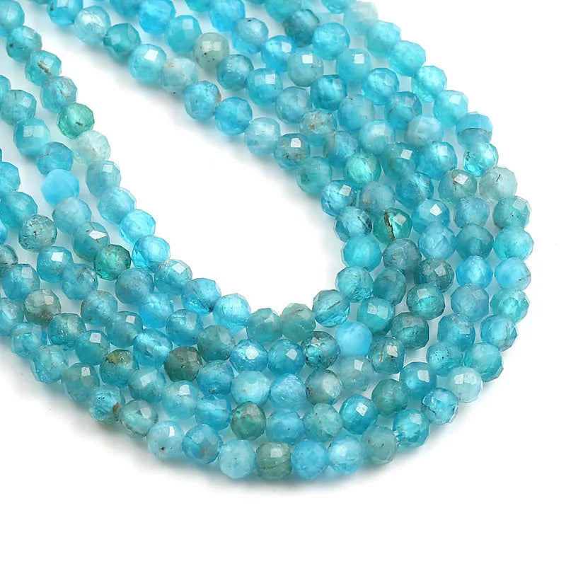 Small Beads Natural Stone Beads Tourmaline Sapphir 2,3,4,5mm Section Loose Beads for Jewelry Making Necklace DIY Bracelet (38cm)