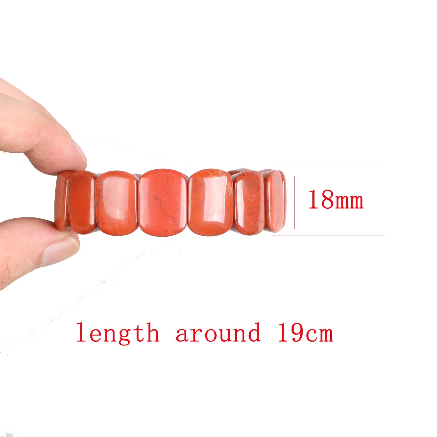 Man Women Natural Stone Bracelets Red Jasper Stone Elastic Rope Bangles & Bracelets Handmade Jewelry Energy Bracelets