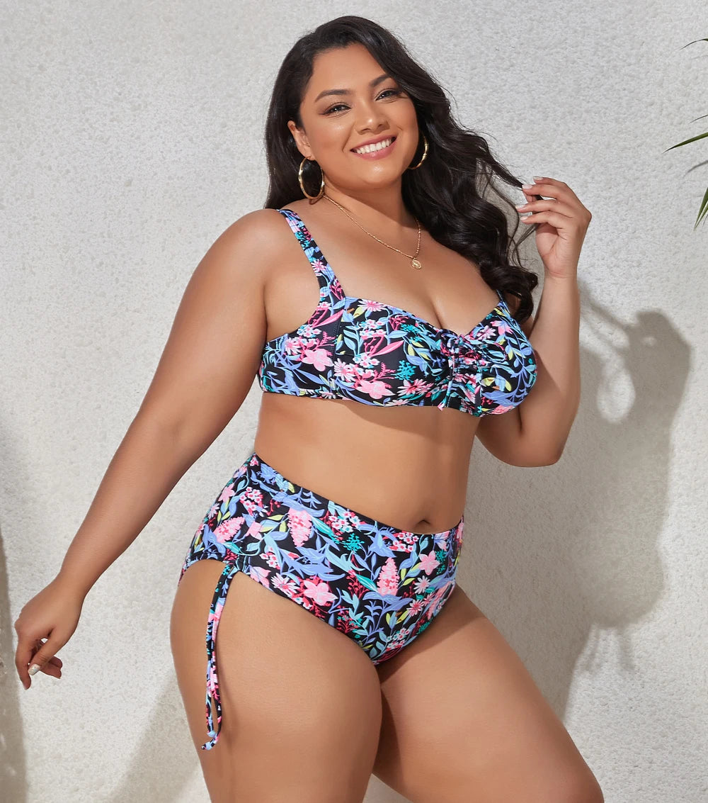 2023 Push Up Bikinis Set Women Swimwear Plus Size High Waist Swimsuit Larges Big Plussize Swimming Suits Bathing Beachwear New