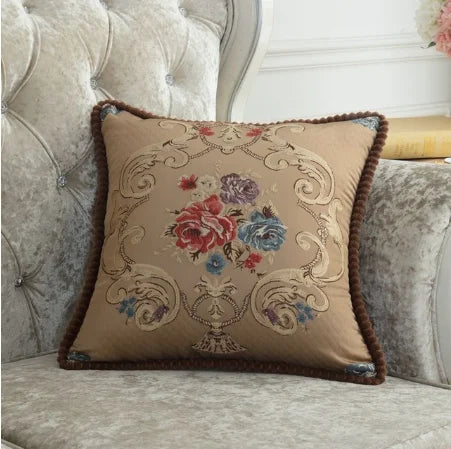 Set of 2 Luxury Cushion Cover 45x45  Floral Design European Style Decorative Throw Pillow Case For Car Sofa Seat Living Room