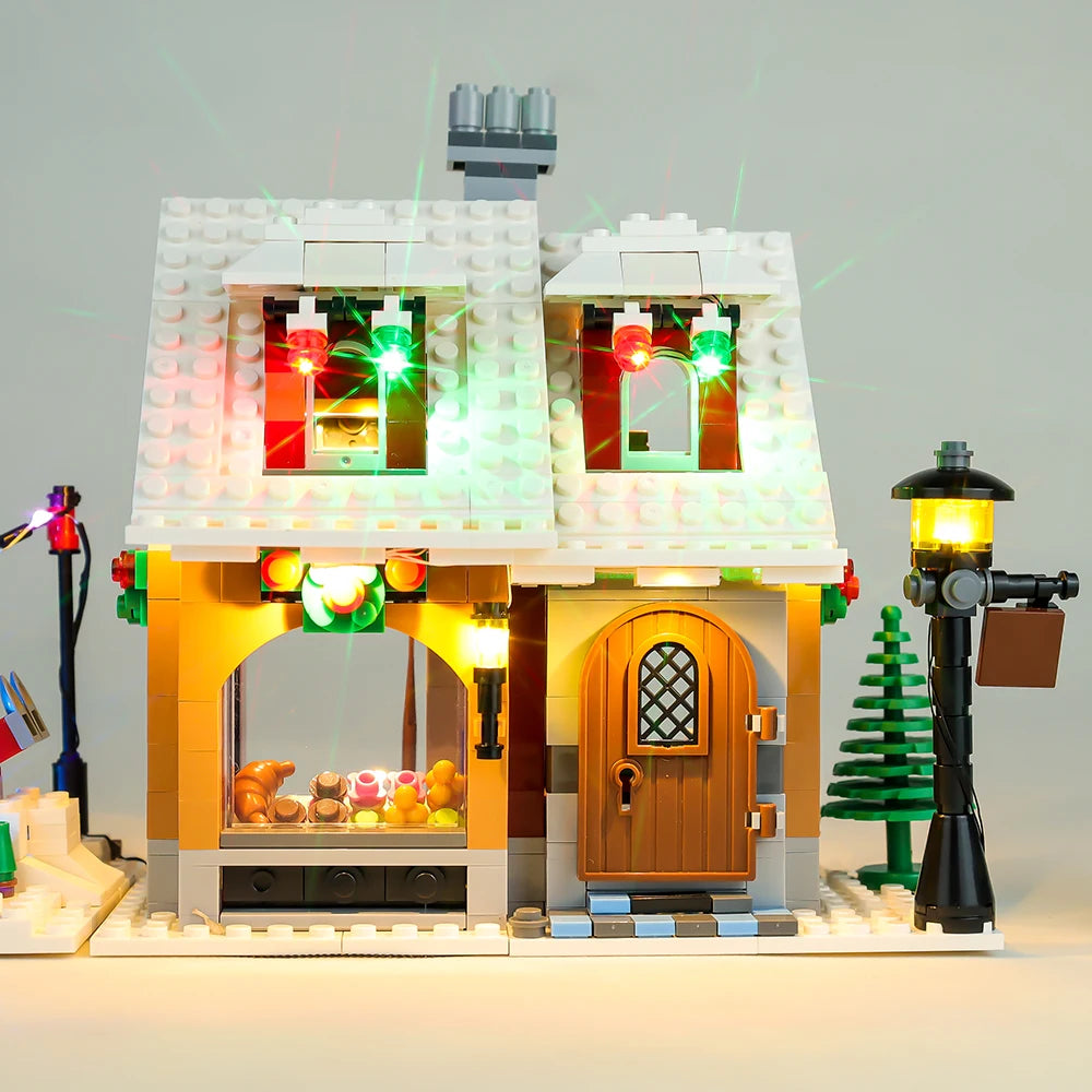 LED Light Kit For Christmas Gift Creator 10216 Winter Village Bakery Toys Building Blocks Bricks Collectible Lamp Set No Model