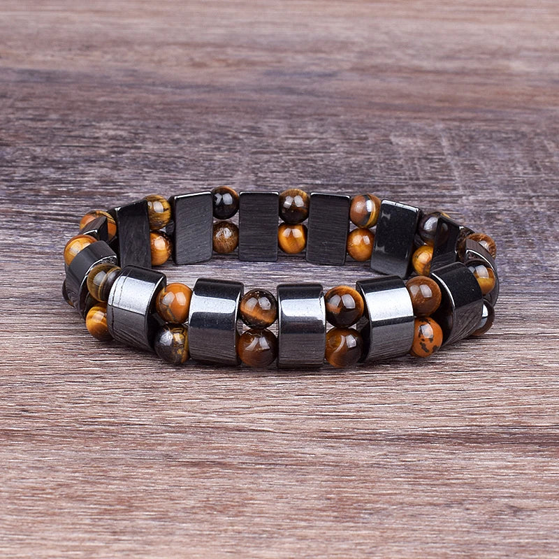 Classical Wave Hematite Energy Bracelets Men Nature High Polish Hematite Magnetic Bracelets for Women New Fashion Energy Jewelry