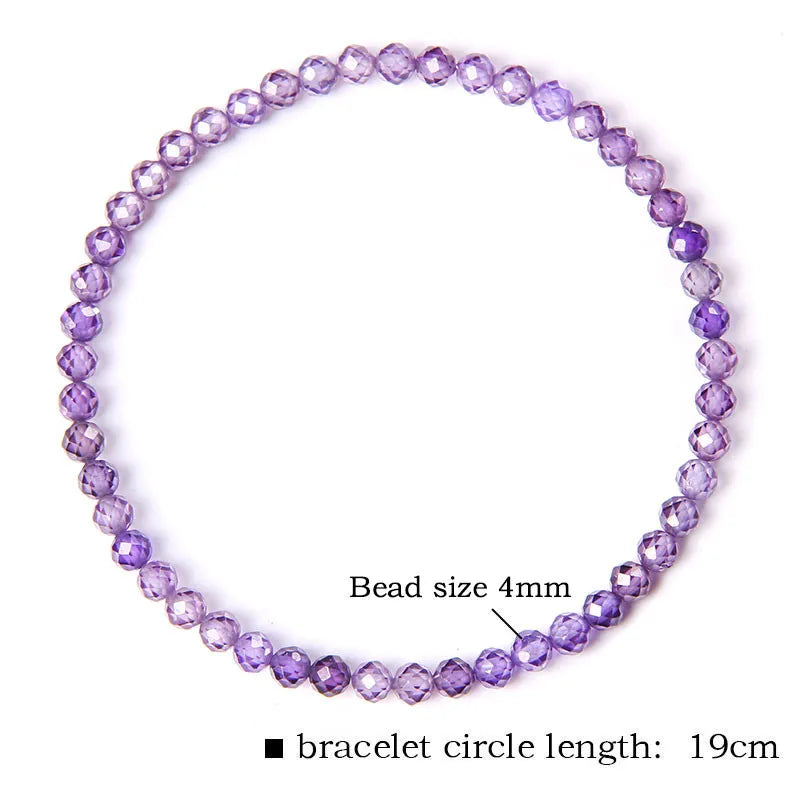 4MM Natural Stone Tourmaline Bracelets For Women Men Crystal Faceted Beaded Bracelet Healing Reiki Handmade Exquisite Jewelry