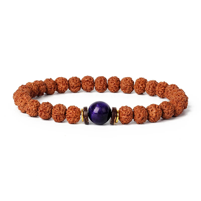 Original Vajra Bodhi Rudraksha Bracelet Men Meditation Mala Bead Bracelets Women Jewelry Nature Prayer Tibetan Buddhism Bracelet