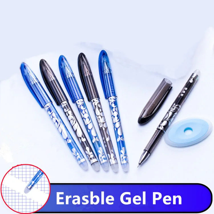 12pcs/box Luxury Erasable Pen Set 0.5mm Blue Black Ink Gel Pen For School Supplies Student Writing Exam Stationery Pens