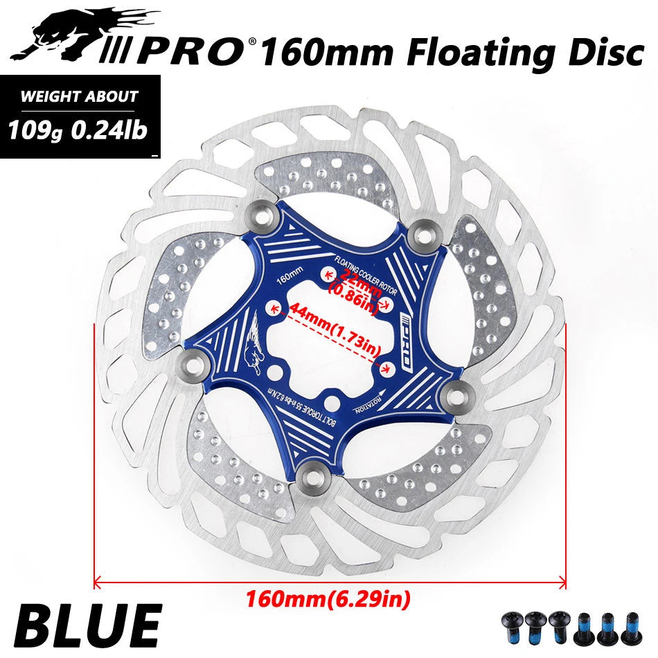 IIIPRO 6-Bolt Brake Disc 160mm/180mm/203mm Brake Disc Rotor Floating Cooling Heat Dissipation DH 6 Inch MTB/Road Bike
