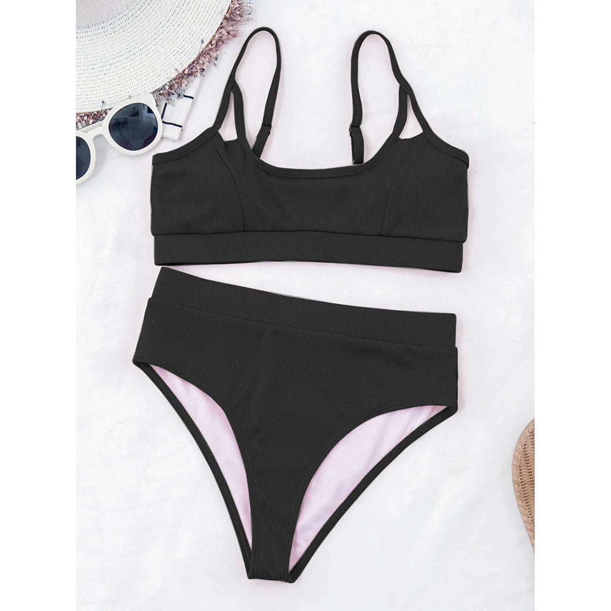 Push Up Swimsuit Female Patchwork Swimwear For Women Bathing Suit High Waist Bikini Set Sport Wear Swimming Suit Sexy Bikini