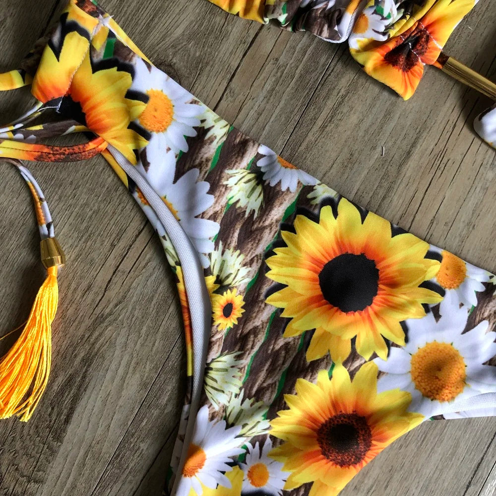 Sexy Bikinis 2019 Swimwear Women Swimsuit Bandage Halter Beach Wear Push Up Bathing suits Female Brazilian Bikini Set