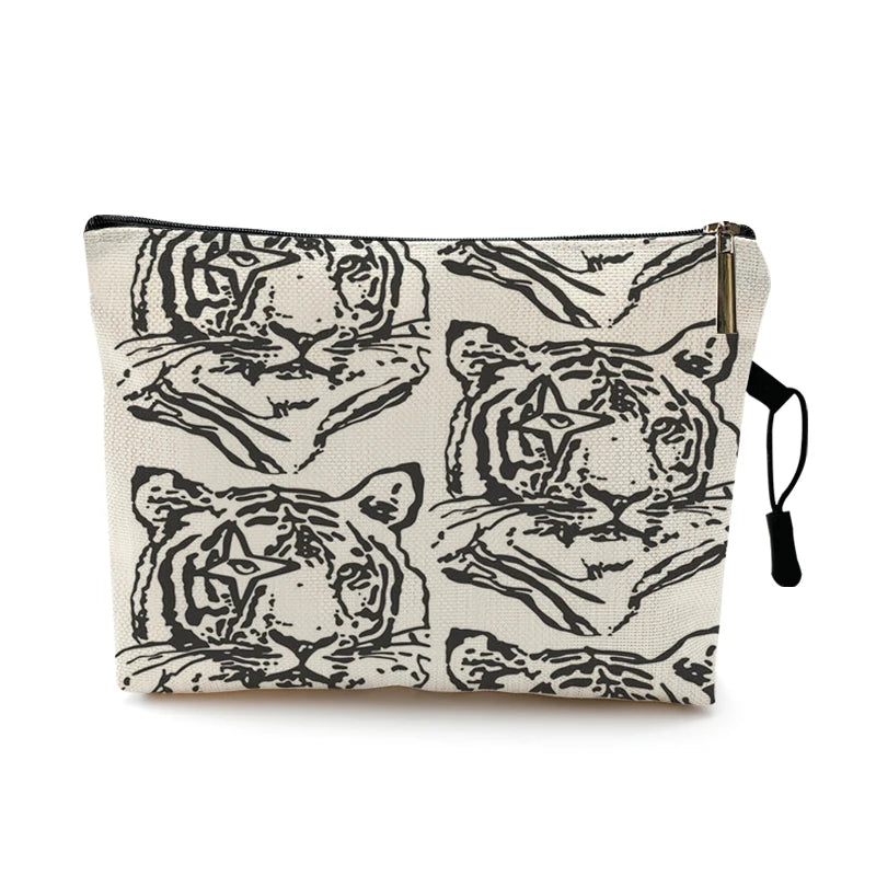Cosmetic Bag Case Women Makeup Bag Fashion Leopard Print Zebra Striped Teenager Girls Ladies Cosmetics Make Up Pouches Organizer