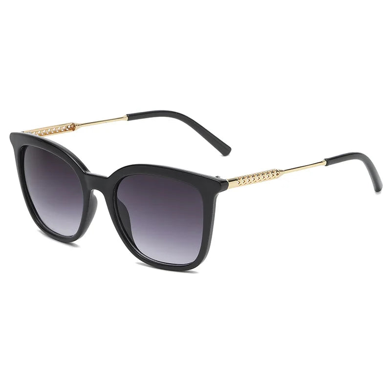 UVLAIK New Metal Hollow Sunglasses Women Oversized Shades Sun Glasses Men Trend Retro Vintage Glasses UV400 Sun Protection 21130
