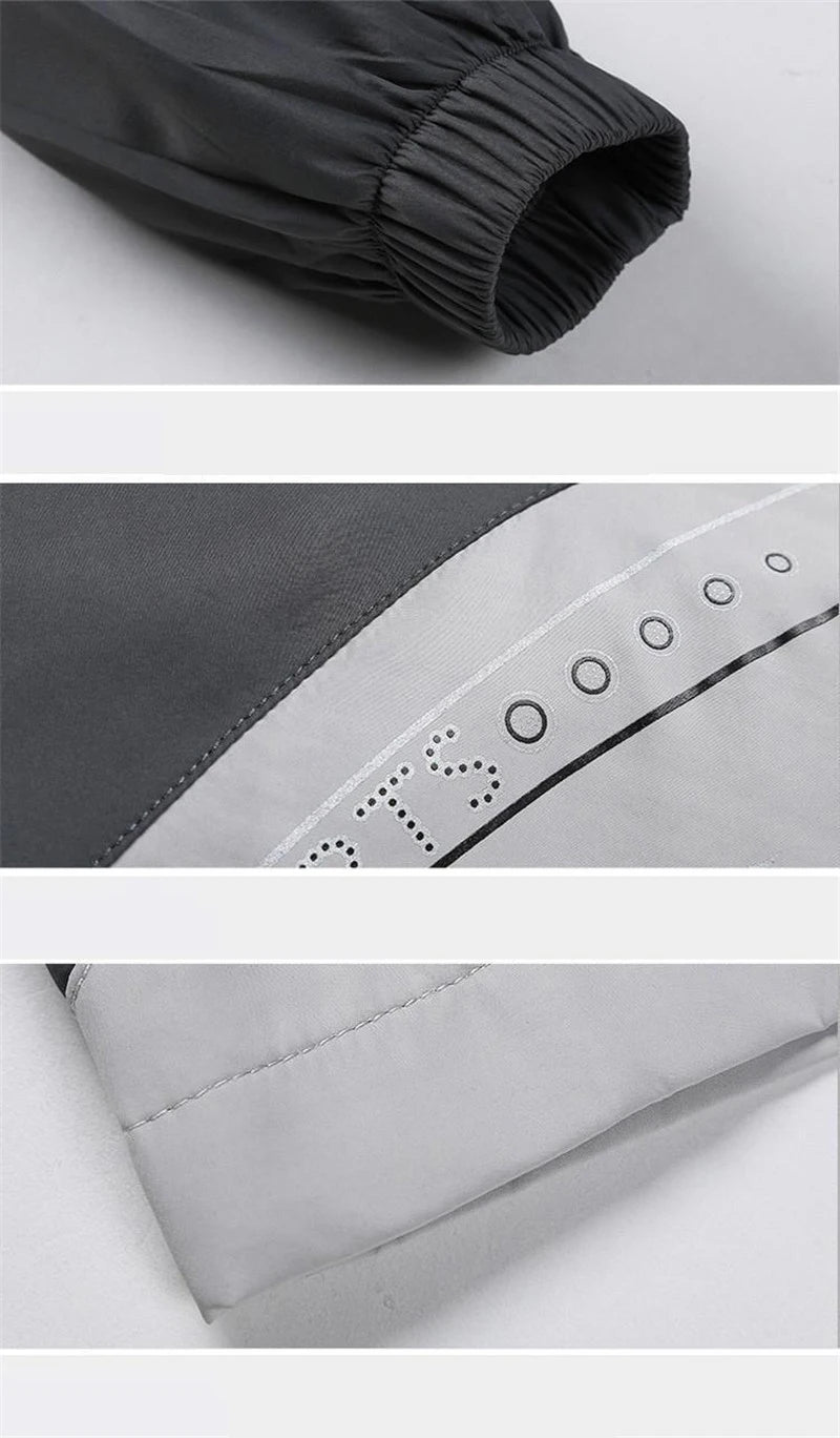 Men's Sportswear Set Spring Autumn Print Tracksuit Men 2 Piece Sets Jacket+Pant Sweatsuit Casual Sporting Outerwear Clothing