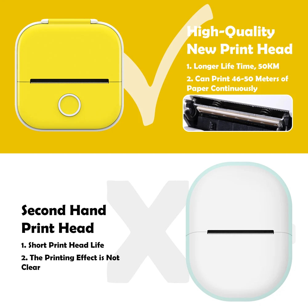 Phomemo T02 Pocket Printer Photo Journal Printing 53mm Sticker Labels Wireless Connection No-Ink Thermal Printing Long Battery