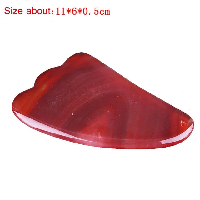 Natural Red Agate Scraping Board Jade Massager Gouache Scraper Facial Body Guasha Lifting Sap Cupuncture Point Massage Skin Care