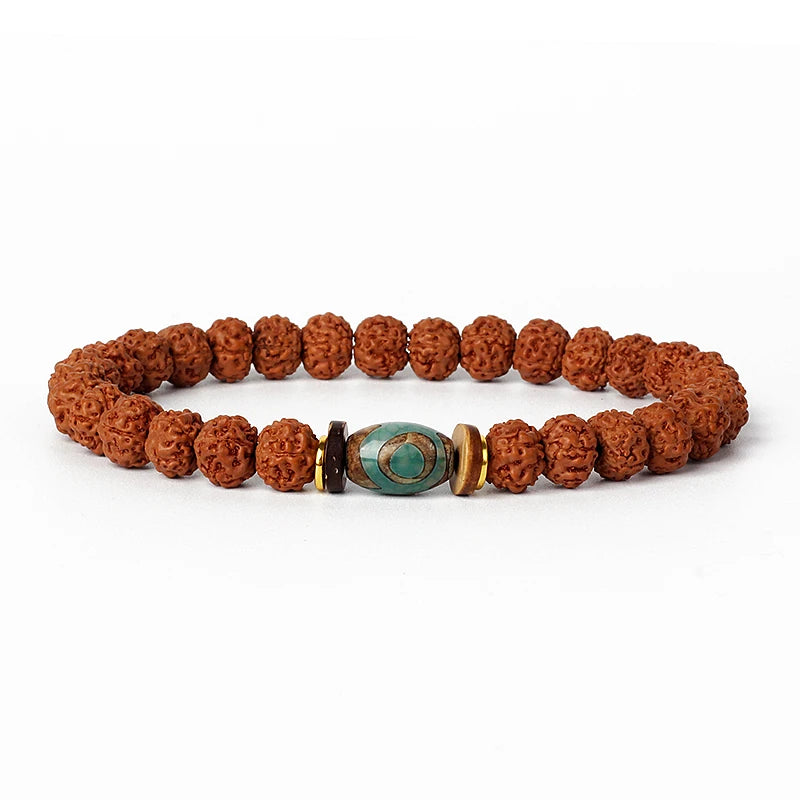 Original Vajra Bodhi Rudraksha Bracelet Men Meditation Mala Bead Bracelets Women Jewelry Nature Prayer Tibetan Buddhism Bracelet