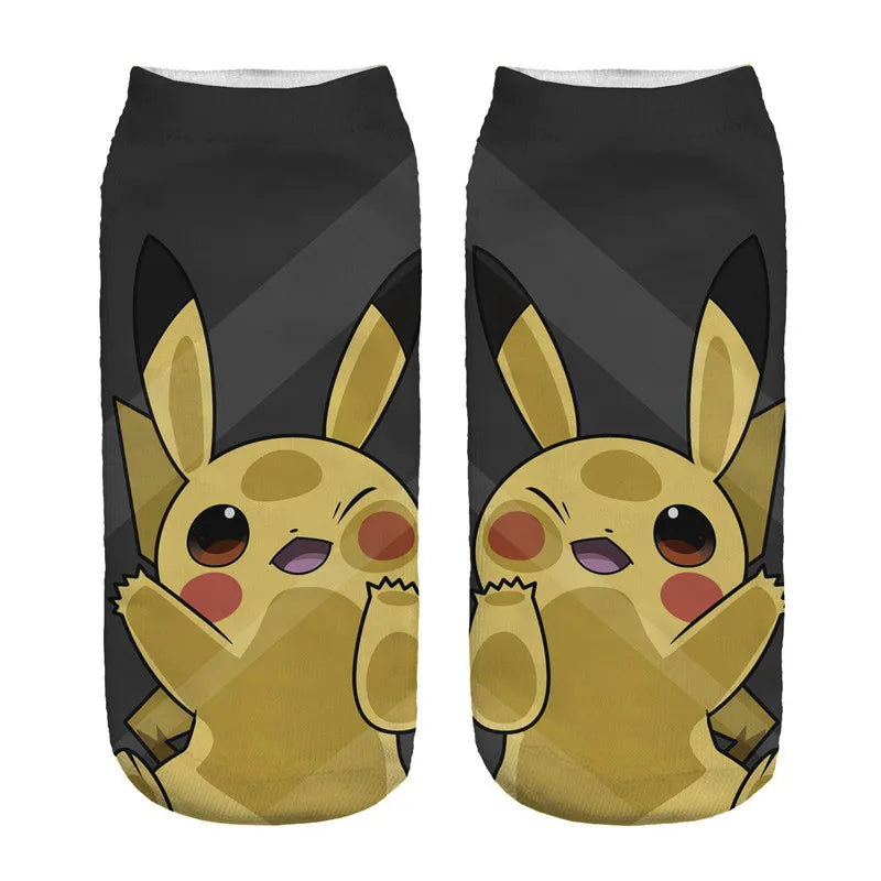 Pokemon Pikachu Game Cotton Socks Pokemon Go Squirtle Charmander Bulbasaur Anime Cosplay Men Women Christmas Gift Sock
