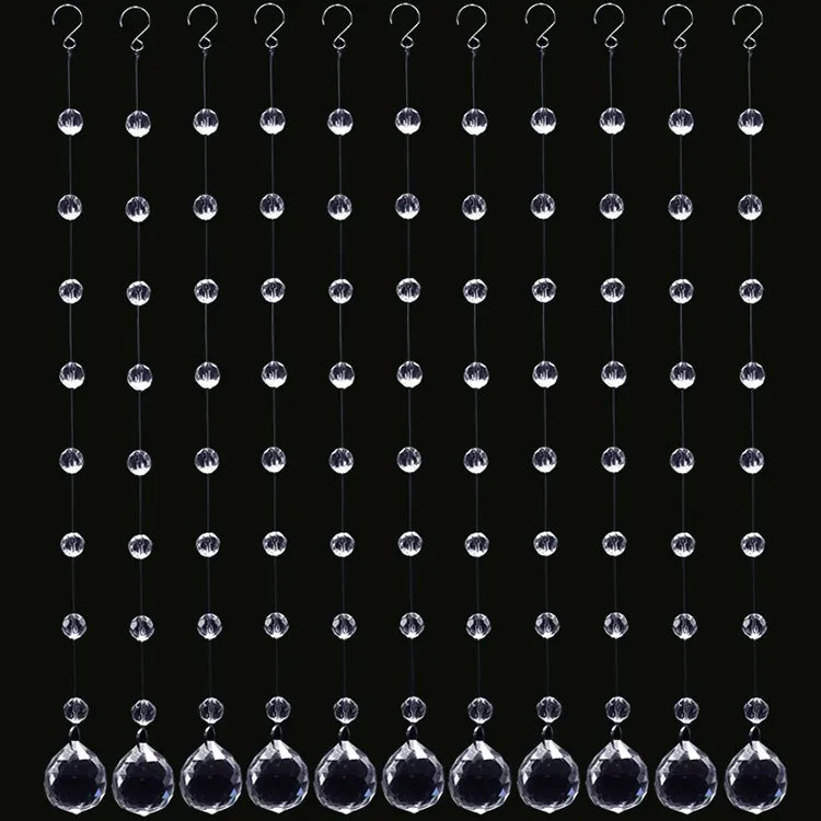 10 Strings Of New Glass Crystal Pendants Romantic Wedding Party Decoration Wreath Chandelier Curtain Room Partition Home Decor