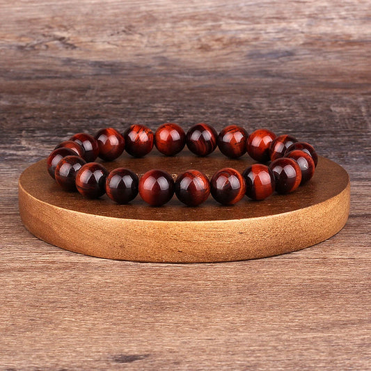 Lightning Red Tiger Eye Bracelets Men 6/8/10/12mm Natural Energy Stone Hematite Round Beads Bracelets for Women Jewelry Pulsera
