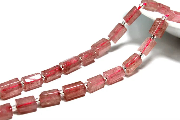 Natural Tourmaline Apatite Emerald Agates Amethysts Jades Cylinder Stone Spacer Beads for Jewelry Making DIY Bracelet 7.5inch