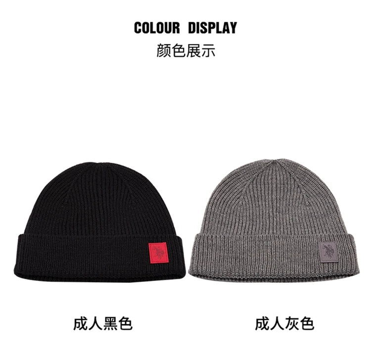 U.S.Polo Assn Autumn And Winter Men's And Women's  Knitted Hats Warm And Casual All-match Trendy Hip-hop Hats Sports Caps