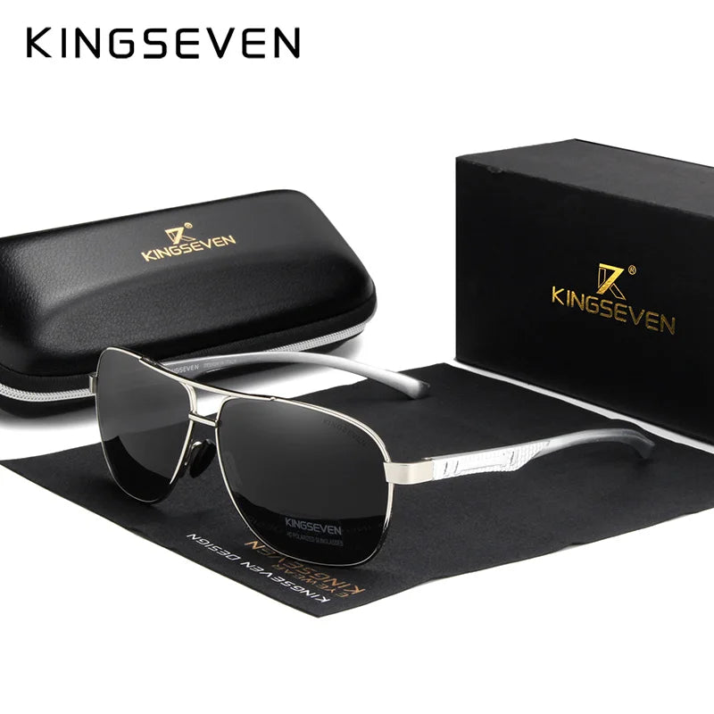 KINGSEVEN Women Men Sunglasses Polarized Mirror Lens Vintage Eyewear Driving Sun glasses Aluminum Temple Gafas de sol Masculino
