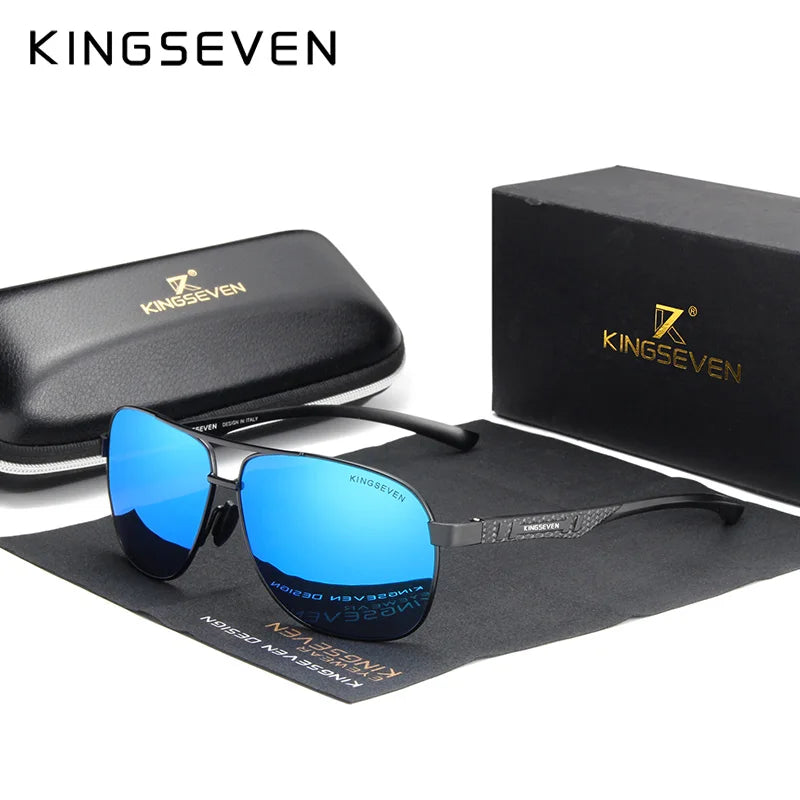 KINGSEVEN Women Men Sunglasses Polarized Mirror Lens Vintage Eyewear Driving Sun glasses Aluminum Temple Gafas de sol Masculino