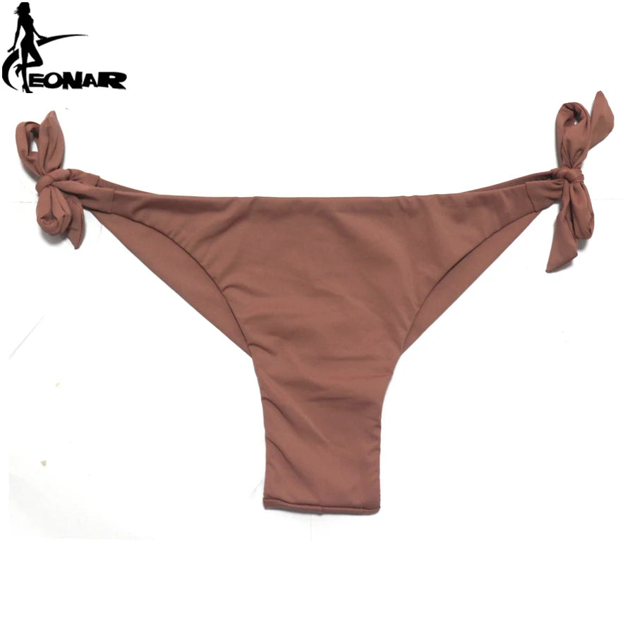 EONAR Bikini 2025 Solid Women Swimsuit  Brazilian Cut Bottom Bikini Set Push Up Swimwear Femme Bathing Suits Sport Beach Wear