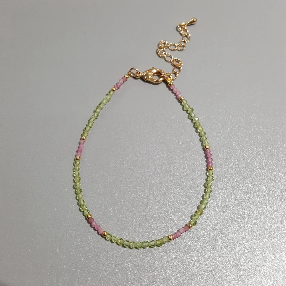 Lii Ji  Real Stone Lapis lazuli Peridots Labradorite Pink Tourmalines Turquoises Bracelet Women Men Yoga Healing  1pcs