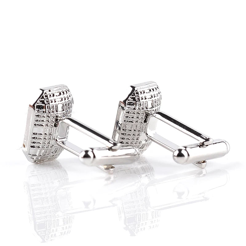 real stone cufflinks Pink blue purple green orange Crystal Cufflinks For Men Business Cuff Buttons Men's Shirt Cuff Links gifts