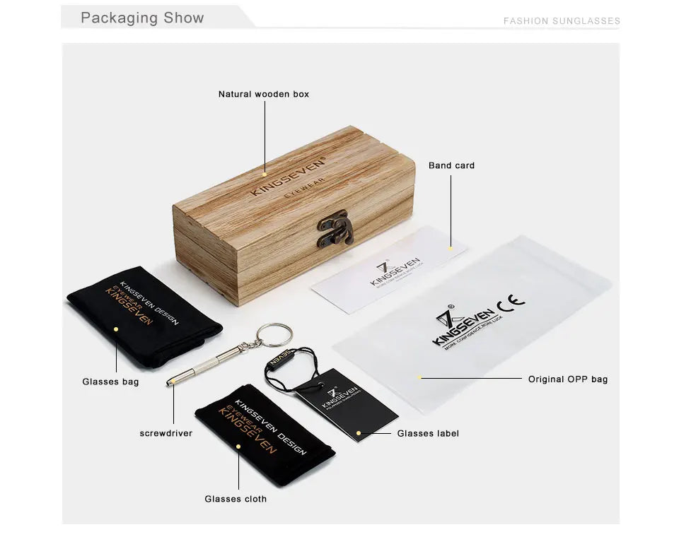 KINGSEVEN Wooden Men Sunglasses Polarized Outdoor Sun Glasses Women Mirror Lens Handmade Fishing Fashion UV400 Eyewear