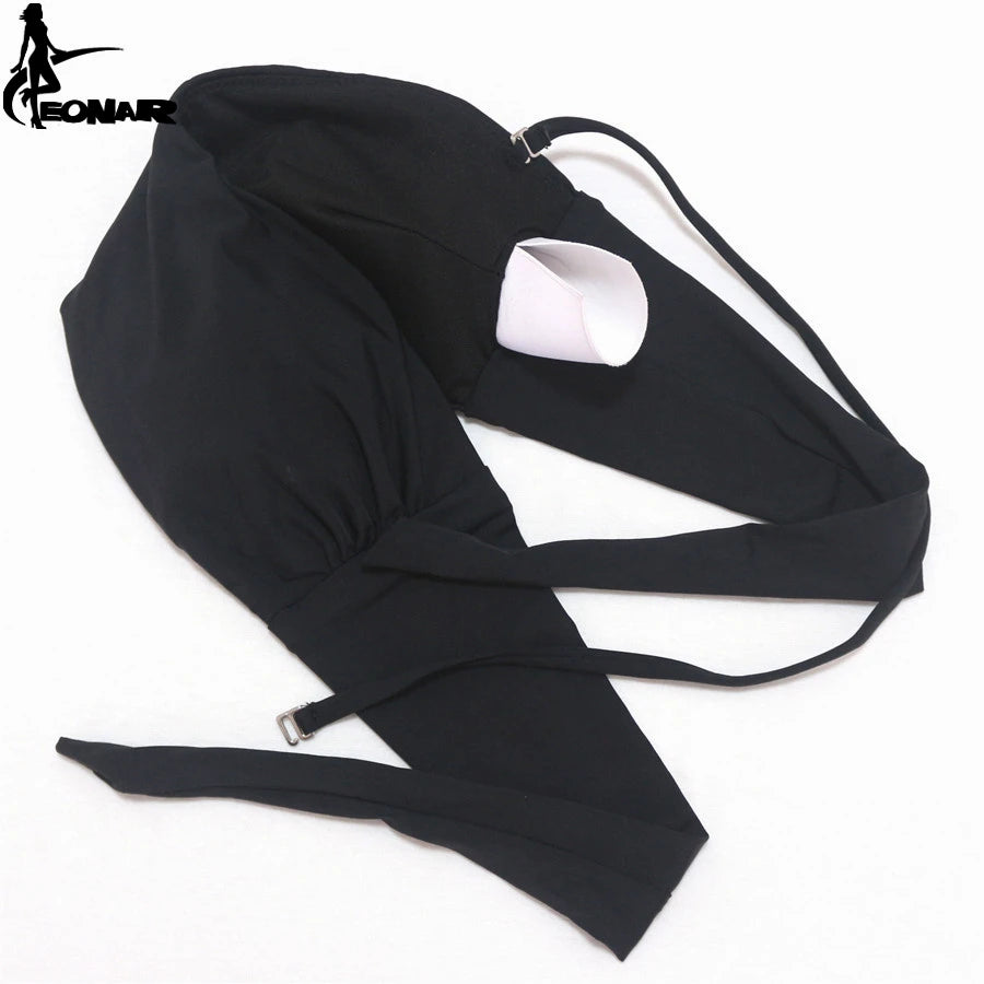 EONAR Bikini 2025 Solid Women Swimsuit  Brazilian Cut Bottom Bikini Set Push Up Swimwear Femme Bathing Suits Sport Beach Wear