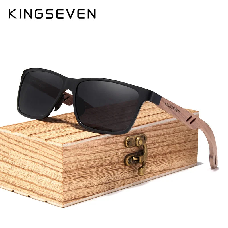KINGSEVEN Wooden Men Sunglasses Polarized Outdoor Sun Glasses Women Mirror Lens Handmade Fishing Fashion UV400 Eyewear