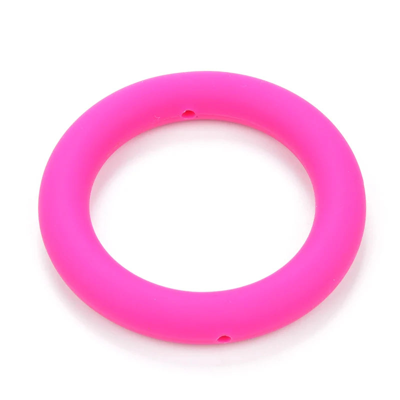 LOFCA 3pcs Silicone Beads Round 65mm Round Ring pendant Food Grade  BPA Free High Quality Silicone Necklace Jewelry Accessories