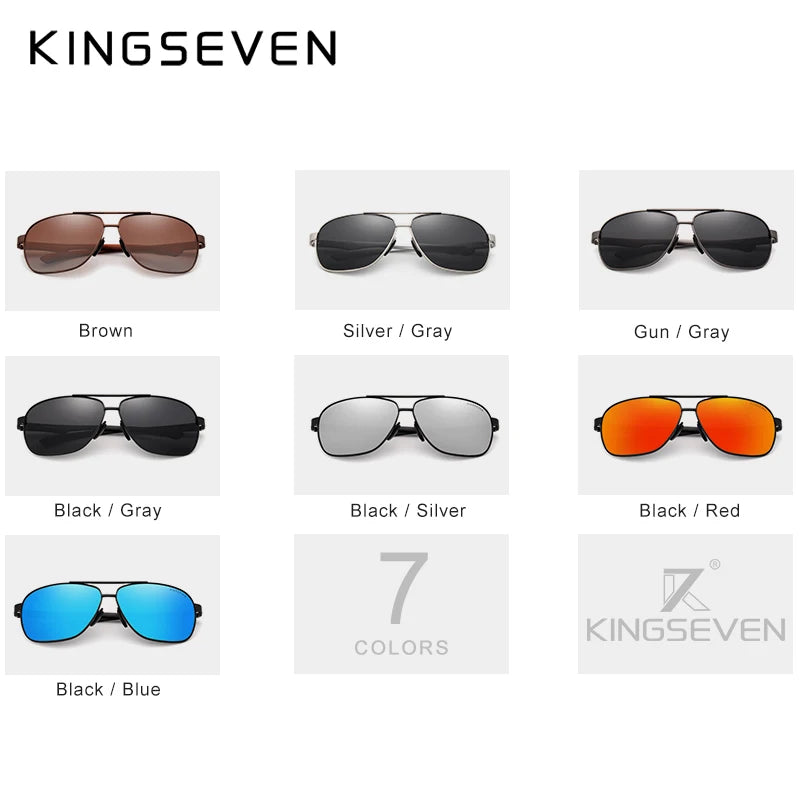 KINGSEVEN Women Men Sunglasses Polarized Mirror Lens Vintage Eyewear Driving Sun glasses Aluminum Temple Gafas de sol Masculino