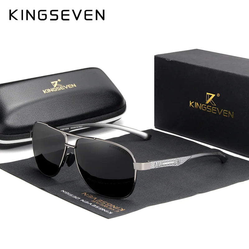 KINGSEVEN Women Men Sunglasses Polarized Mirror Lens Vintage Eyewear Driving Sun glasses Aluminum Temple Gafas de sol Masculino