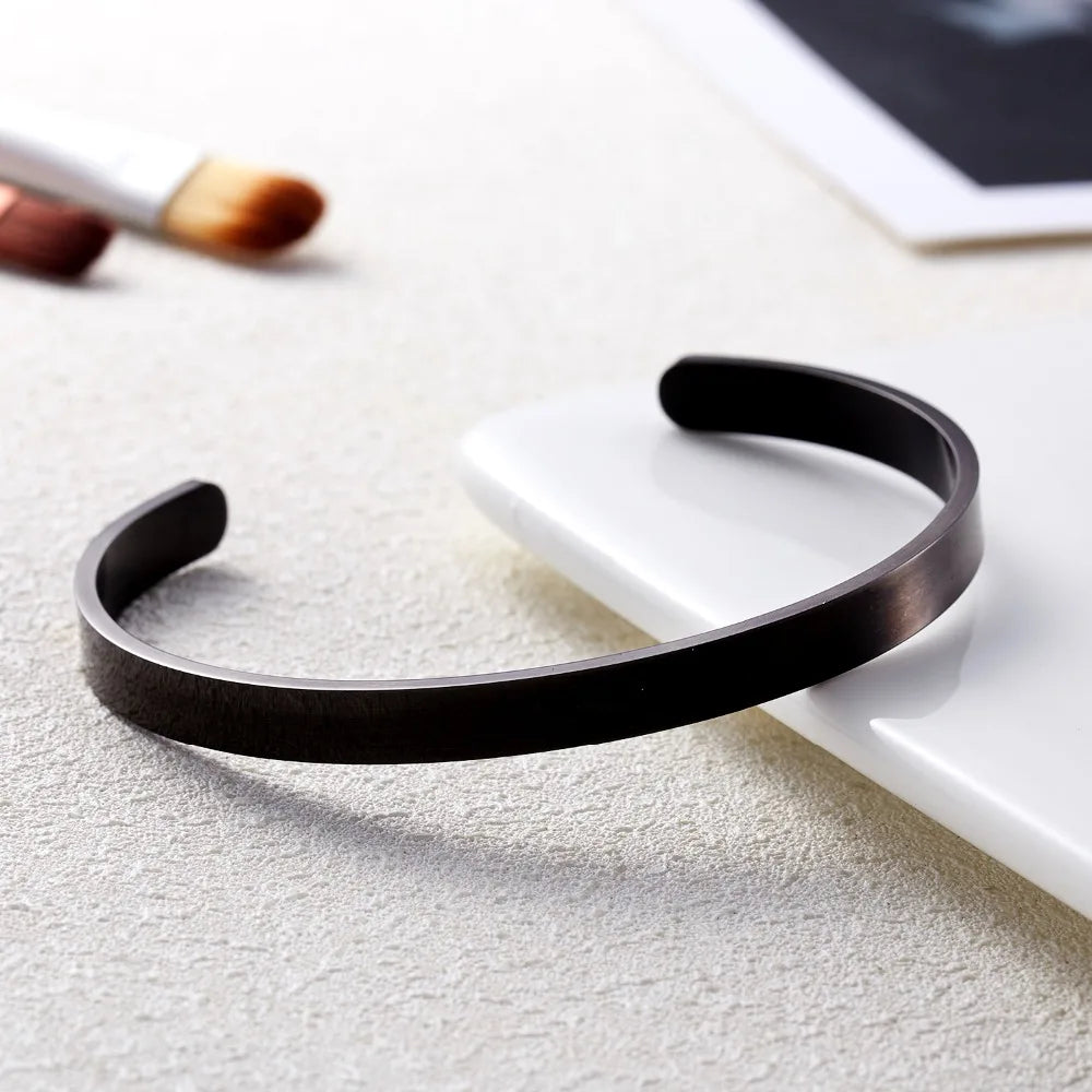 1PC Personalized Engraved Custom Name Stainless Steel Bracelet Jewelry Name Words Letters Custom Bracelet & Bangle For Women men