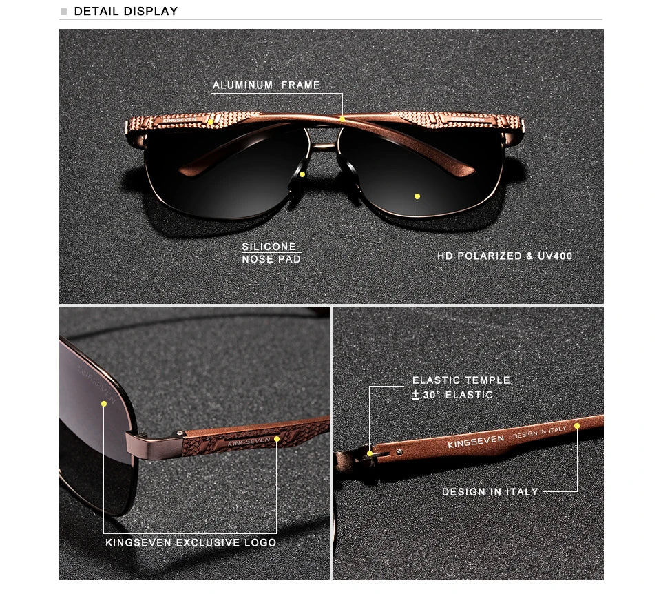 KINGSEVEN Women Men Sunglasses Polarized Mirror Lens Vintage Eyewear Driving Sun glasses Aluminum Temple Gafas de sol Masculino
