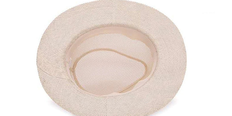 Men's British jazz hat breathable mesh hat outdoor sun protection sun hat summer hat linen big hat