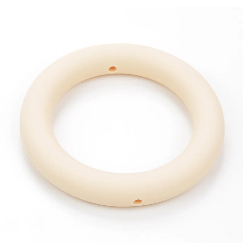 LOFCA 3pcs Silicone Beads Round 65mm Round Ring pendant Food Grade  BPA Free High Quality Silicone Necklace Jewelry Accessories
