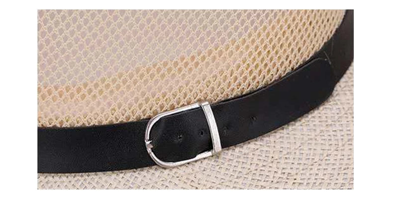 Men's British jazz hat breathable mesh hat outdoor sun protection sun hat summer hat linen big hat