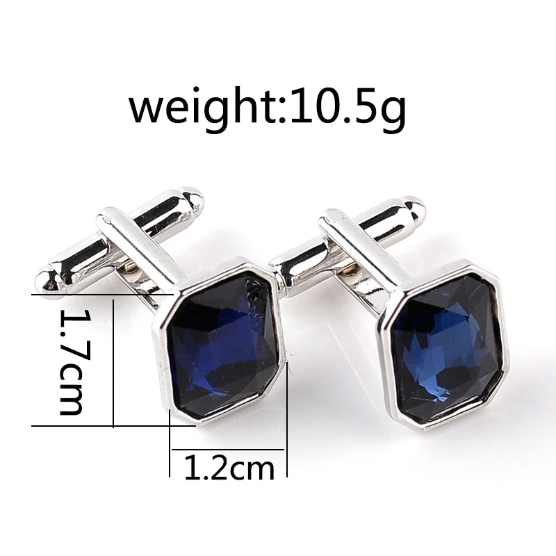 real stone cufflinks Pink blue purple green orange Crystal Cufflinks For Men Business Cuff Buttons Men's Shirt Cuff Links gifts