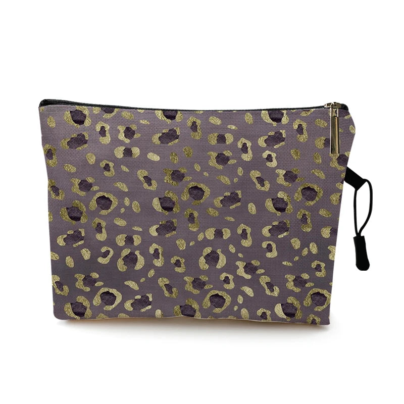 Cosmetic Bag Case Women Makeup Bag Fashion Leopard Print Zebra Striped Teenager Girls Ladies Cosmetics Make Up Pouches Organizer