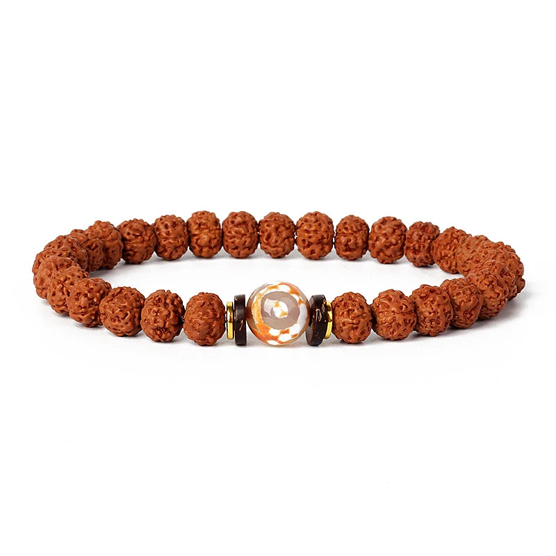 Original Vajra Bodhi Rudraksha Bracelet Men Meditation Mala Bead Bracelets Women Jewelry Nature Prayer Tibetan Buddhism Bracelet