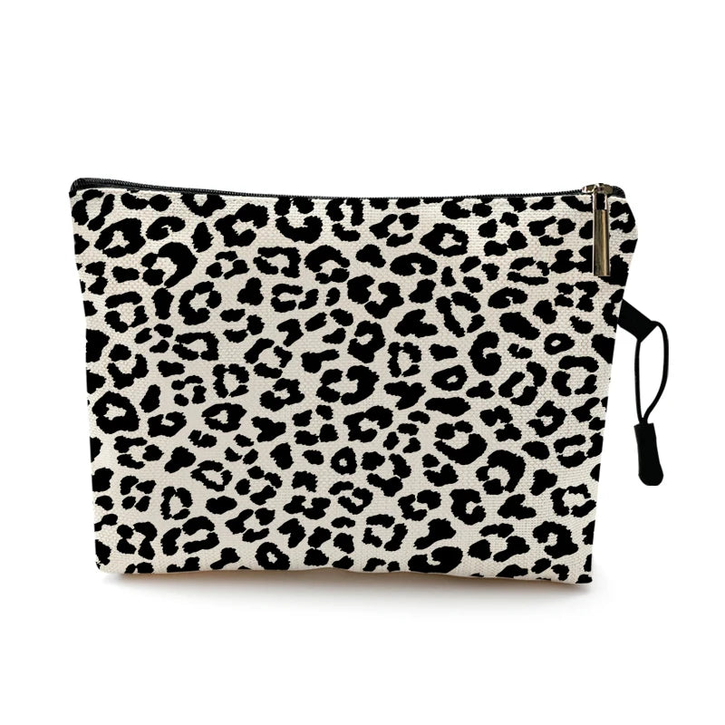 Cosmetic Bag Case Women Makeup Bag Fashion Leopard Print Zebra Striped Teenager Girls Ladies Cosmetics Make Up Pouches Organizer