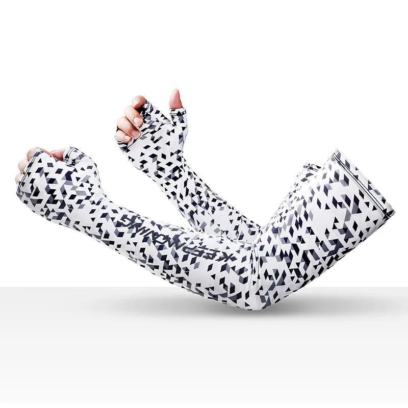 Spring Summer Sleeves Cycling Cuff for Men Sports Outdoor Camouflage Cool Glove Women Arm Sleeves Sun Protection Ice Silk Warmer